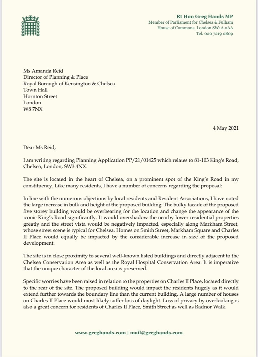 Greg Hands MP's Letter to RBKC Planning (1)