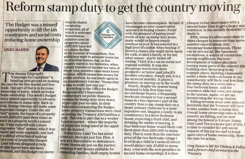 Reform stamp duty to get the country moving again