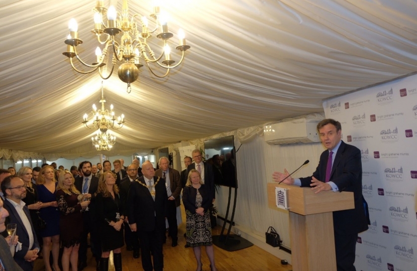 Greg Hands MP at the celebration of the merger of the Kensington and Chelsea Chamber of Commerce and Westminster Chamber of Commerce