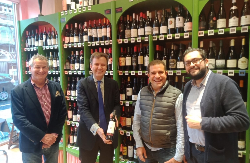 Greg Hands MP visits Kenrick’s Wines in Fulham 
