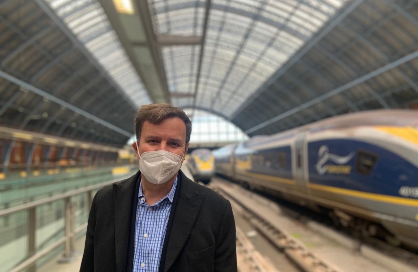 Greg Hands MP welcoming the Climate Train to the UK