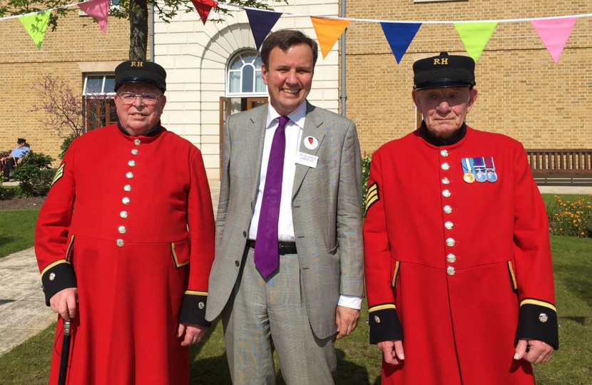 Greg with Chelsea pensioners