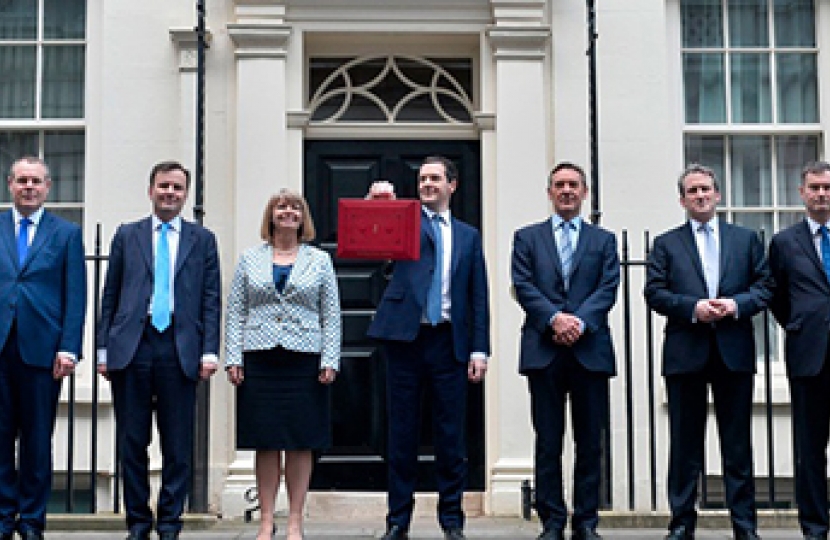 Greg Hands MP with the Chancellor of the Exchequer and other members of the Trea