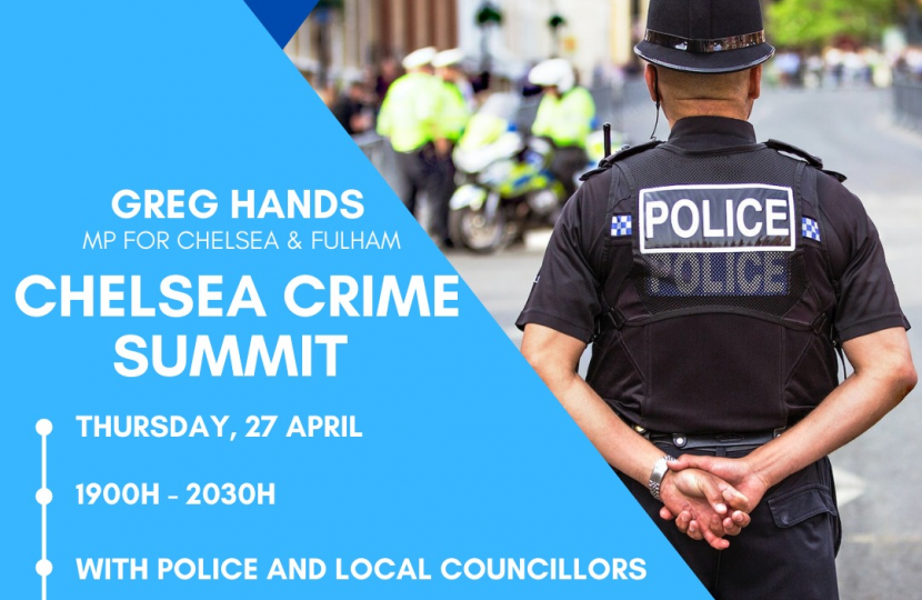 Greg Hands MP Chelsea Crime Summit