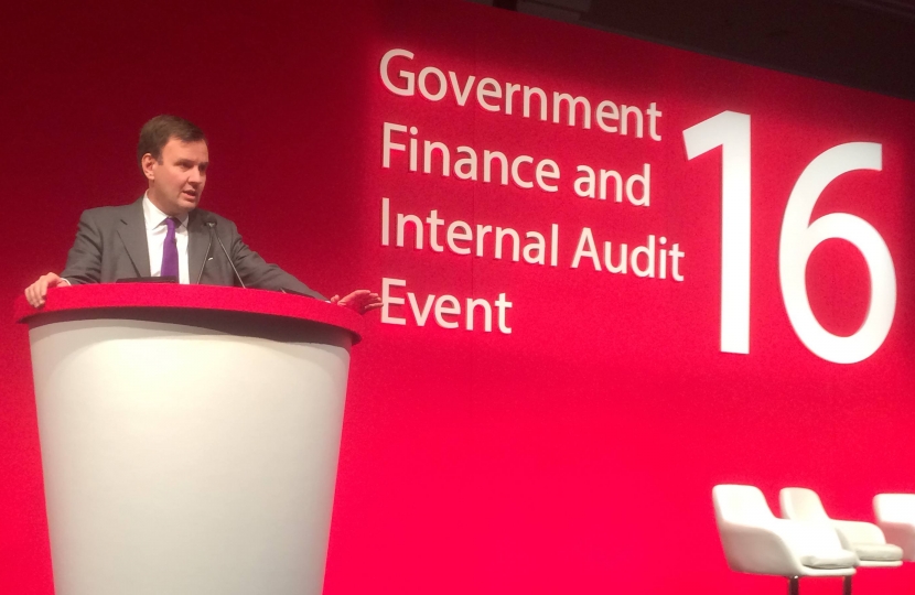Chief Secretary to the Treasury, Greg Hands MP, making the keynote address to mo