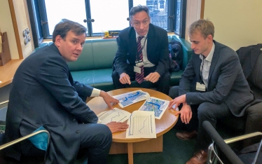 Greg Hands MP with officials from Transport for London discussing Sadiq Khan’s proposed bus route cuts in the constituency. The cuts will mean the end of the 11 bus down Kings Road and the 19 bus entirely. 