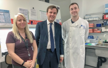 Greg Hands MP visiting the world-leading HIV/AIDS research facility at Chelsea & Westminster Hospital.