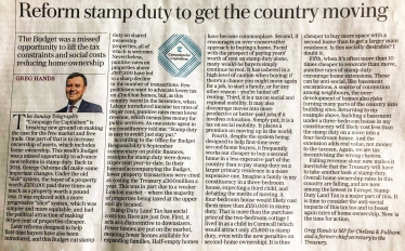 Reform stamp duty to get the country moving again