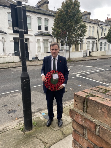 Greg Hands MP attends parade on Remembrance Sunday 