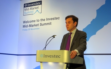 Greg Hands MP addressing the Investec Mid-Market Summit