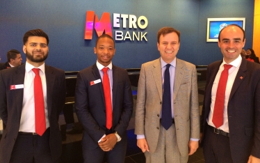 Greg Hands visits Metro Bank at Fulham Broadway