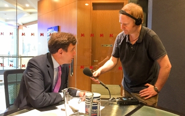Greg Hands MP being interviewed by BBC Radio 4's "The World This Weekend" at his