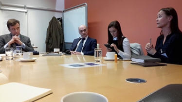 Chief Secretary Greg Hands listening to entrepreneurs in Edinburgh last week.